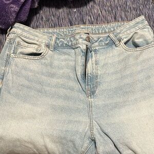 White wash denim jeans